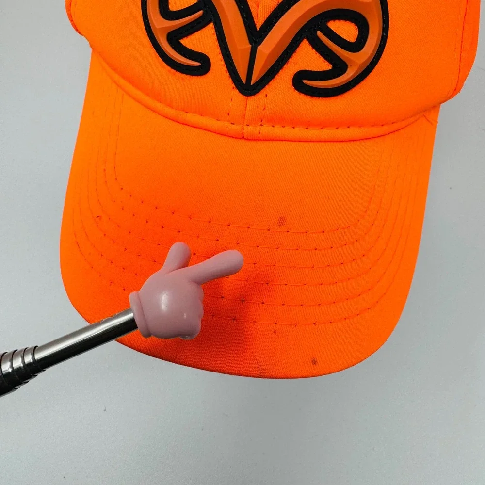Realtree Blaze Orange Hunting Hat‎ Adjustable Hook and Loop Antler Logo Cap